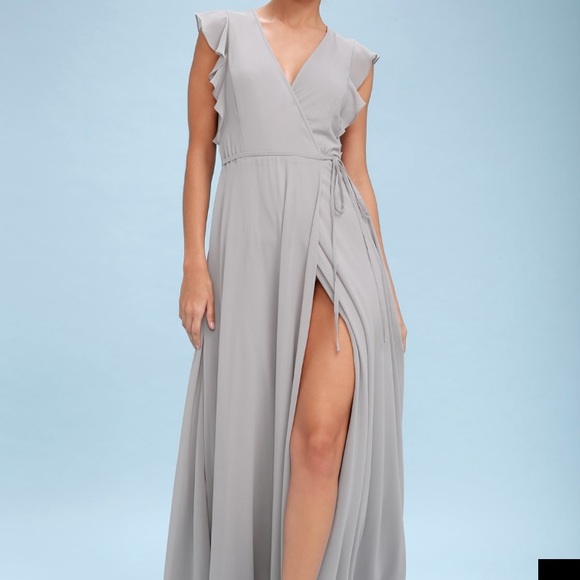 light grey wrap dress